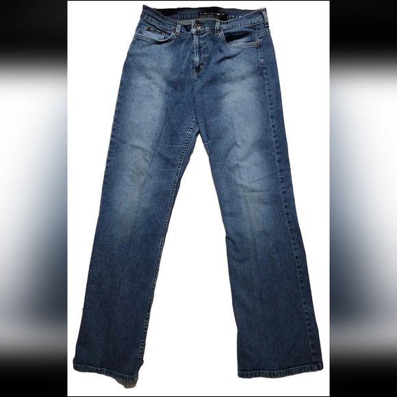 DKNY Denim Jeans Womens Sz 12R 32 X 32 Mid Rise Stretch Boot Cut Blue Made USA - Picture 2 of 9